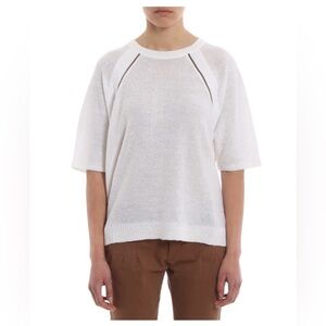 BRUNELLO CUCINELLI 
Monili sequined linen and silk crewneck top